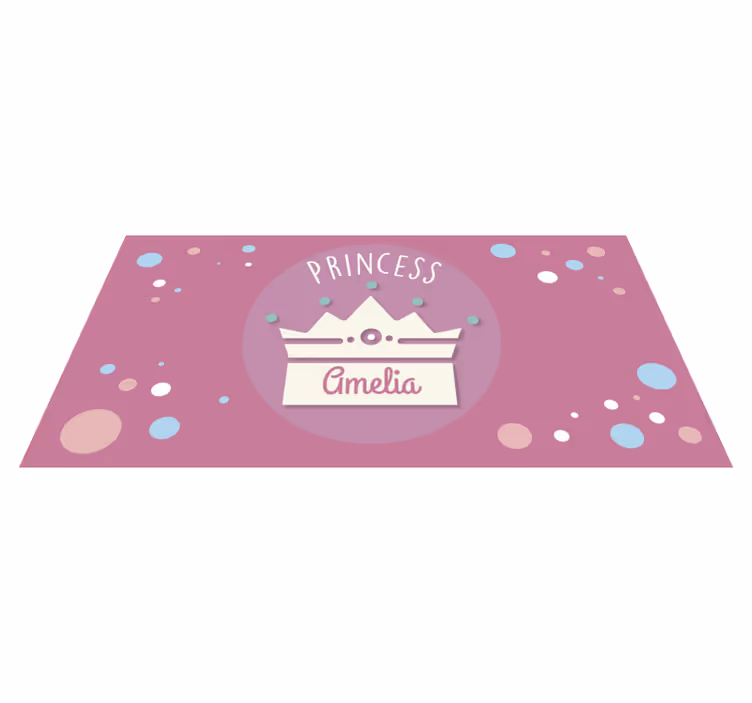 Vinyl Teppich mit Namen prinzessin krone kunst - TenStickers
