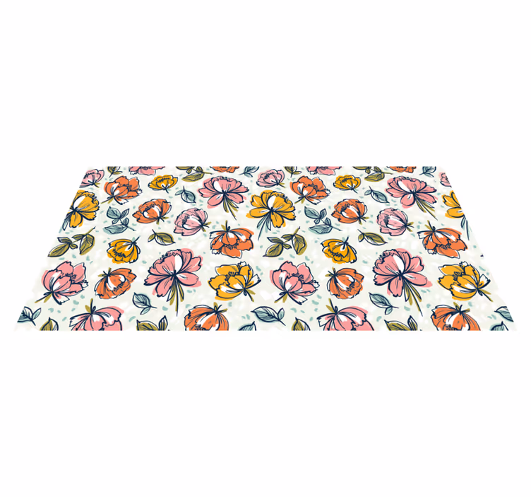 Vinyl Teppich Blumen blühende gartengestaltung - TenStickers