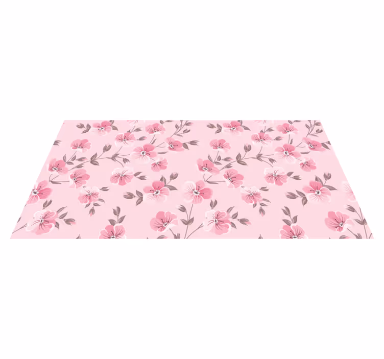 Vinyl Teppich Blumen florale rosa harmonie - TenStickers