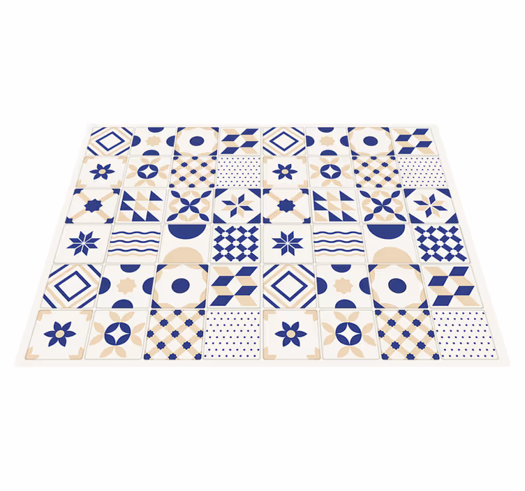 Vinyl Teppich Fliesenoptik geometrisches muster - TenStickers