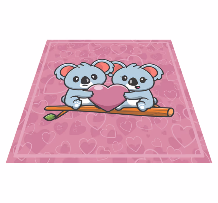 Vinyl Teppich Kinderzimmer koala-liebesherz - TenStickers