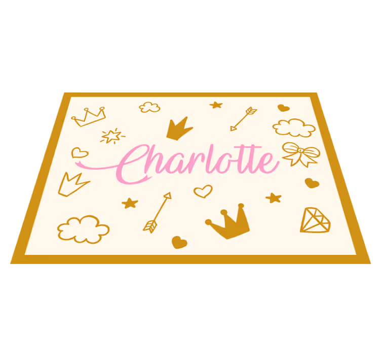 Vinyl teppich mit namen prinzessin thema - TenStickers