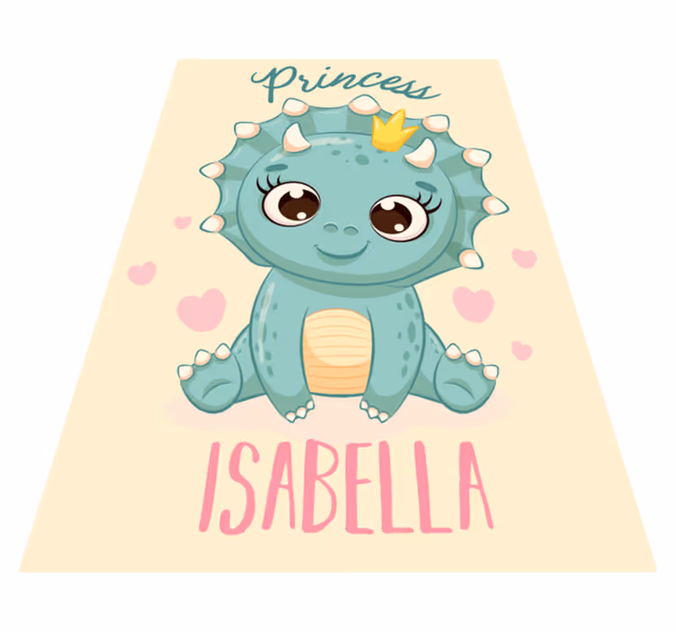 Vinylteppich kindlich dinosaurierprinzessin mit namen - TenStickers