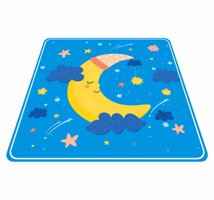 Vinyl Teppich Sterne lächelnder mond - TenStickers