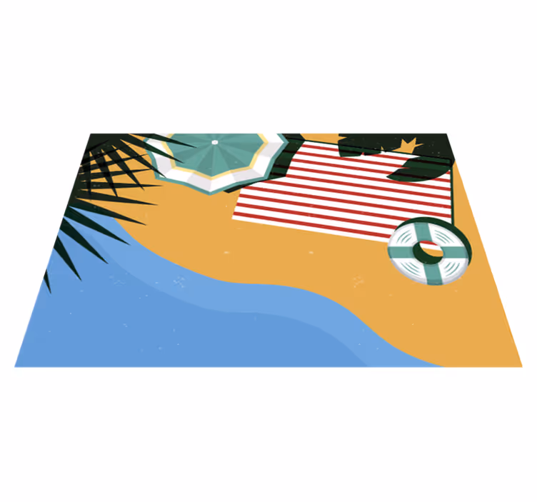 Vinyl Teppich Natur picknickszene am strand - TenStickers