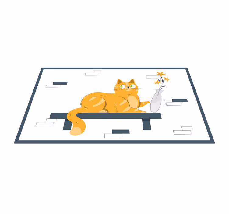 Vinylteppich kindlich verspielte katzenszene - TenStickers