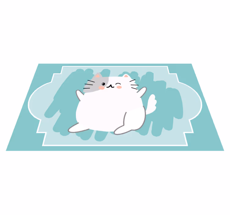 Vinyl Teppich Baby süße katzenillustration - TenStickers