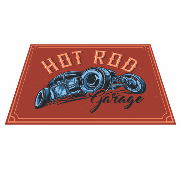 Vinyl Teppich Vintage hot-rod-thema - TenStickers