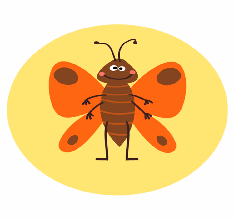 Vinyl teppich kinderzimmer fröhlicher schmetterling - TenStickers