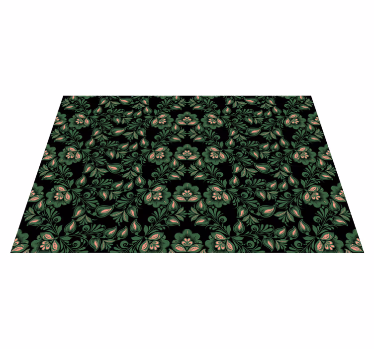 Vinyl Teppich Blumen botanisches grünmotiv - TenStickers