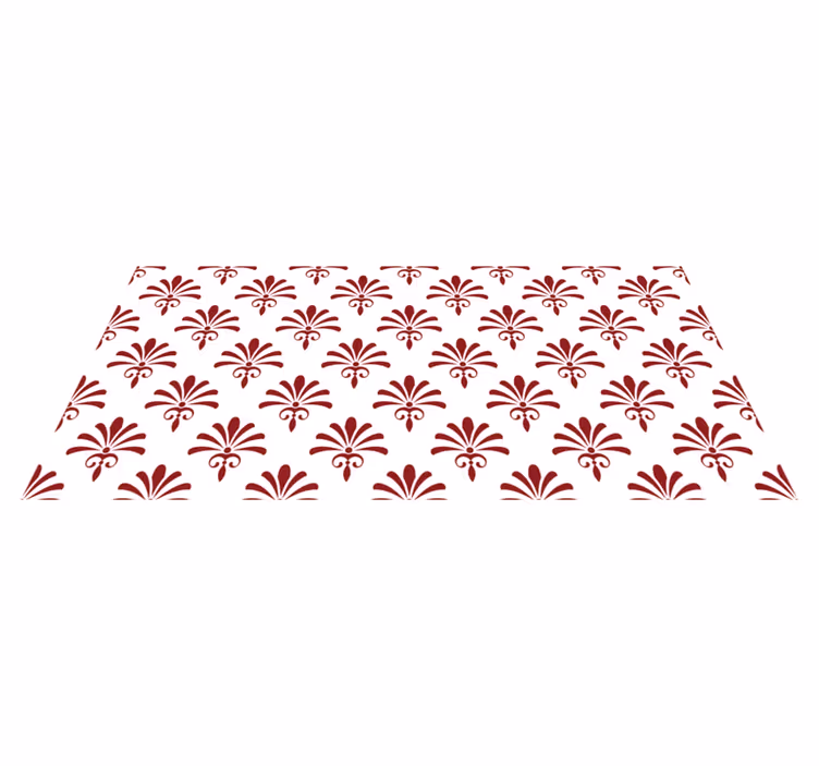 Vinyl Teppich modern blumenmuster rot - TenStickers
