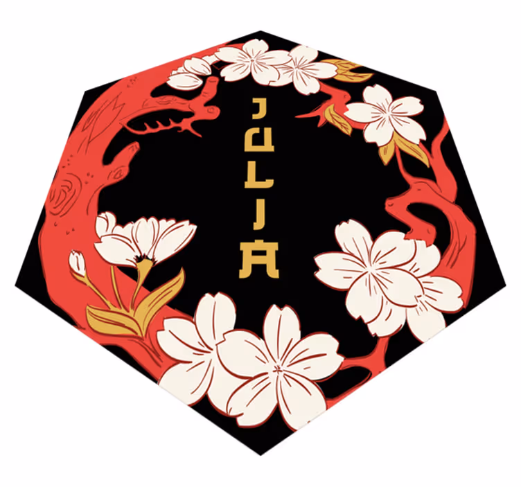 Vinyl Teppich mit Namen personalisierte blumenharmonie - TenStickers