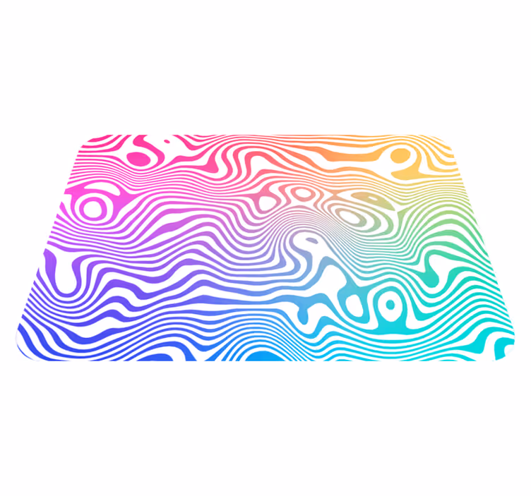 Vinyl teppich gestreift mit lebhaften wellenmotiven - TenStickers