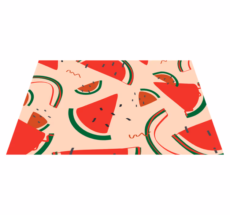 Vinyl Teppich Küche spaß mit wassermelonenscheiben - TenStickers