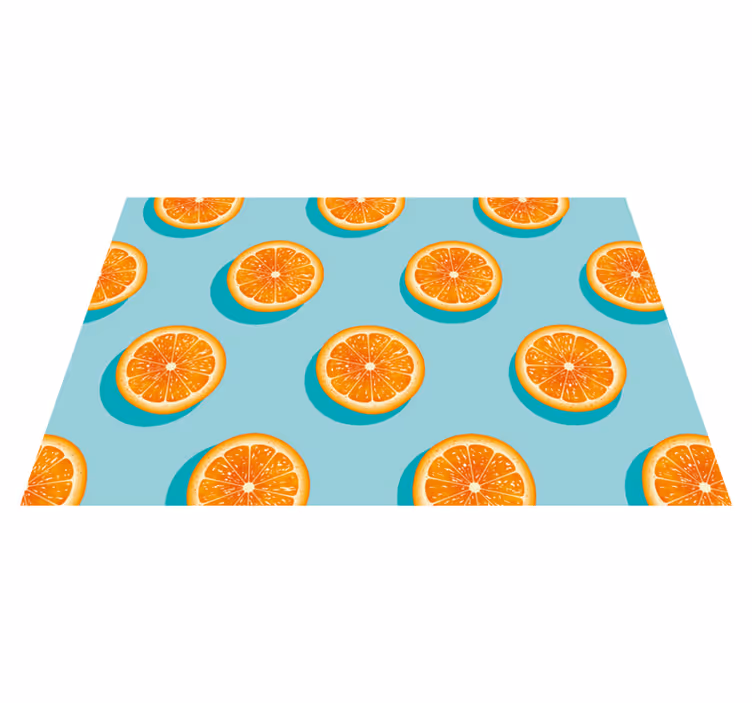 Vinyl teppich küche mit zitrusfrüchte-motiv - TenStickers