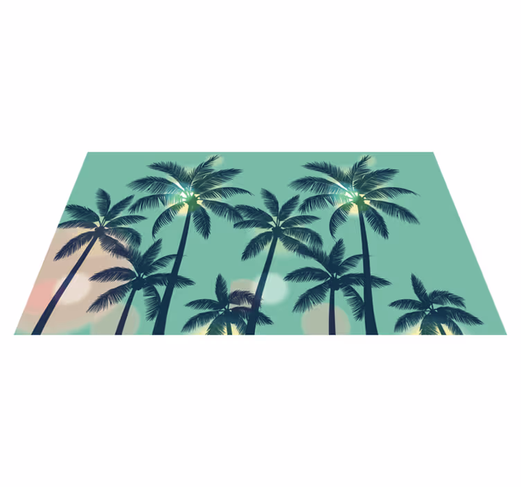 Vinyl teppich natur mit palmen-feeling - TenStickers