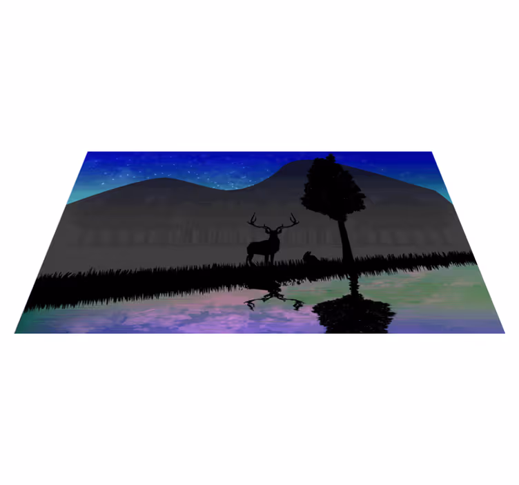 Vinyl Teppich Natur malerische silhouettenansicht - TenStickers