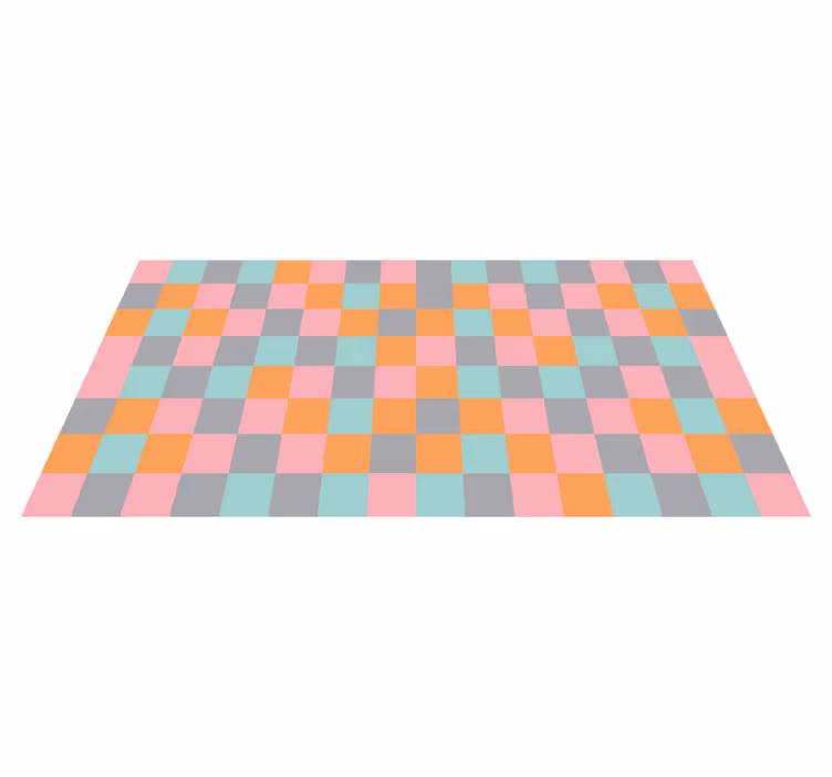 Vinyl Teppich geometrisch buntes schachbrett - TenStickers