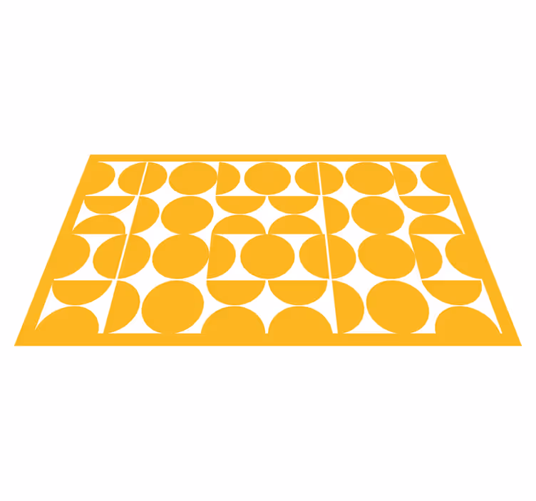 Vinyl Teppich geometrisch gelbes kreismuster - TenStickers