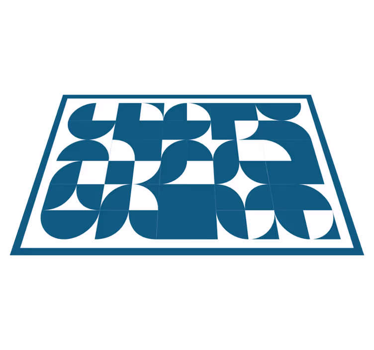 Vinyl Teppich geometrisch blaues abstraktes motiv - TenStickers