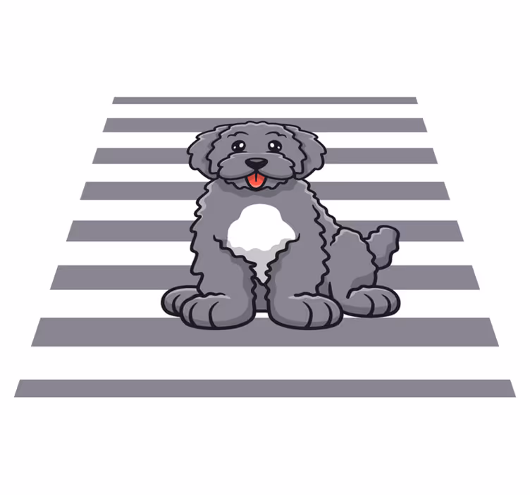 Vinyl Teppich Tiere süße hundeillustration - TenStickers