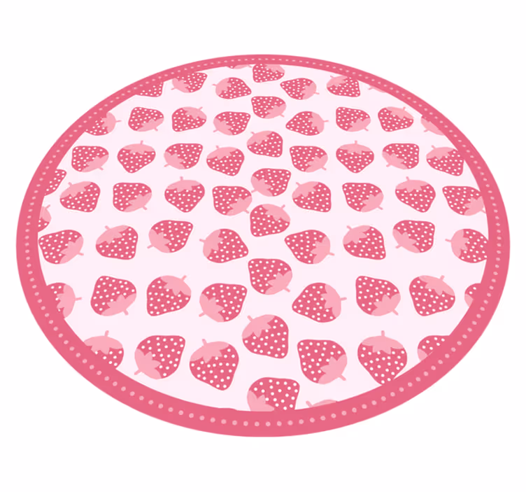 Vinyl teppich küche mit süßem erdbeer-muster - TenStickers