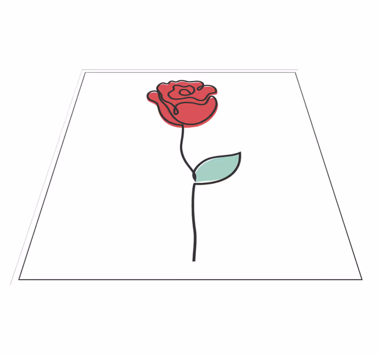 Vinyl Teppich Blumen stilvolle rosenblüte - TenStickers
