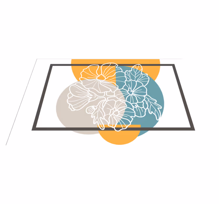 Vinyl Teppich Blumen moderner floraler akzent - TenStickers