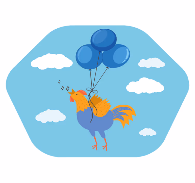 Vinylteppich kindlich mit fröhlichen hahnballons - TenStickers
