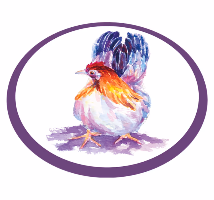 Vinyl teppich tiere buntes huhn coq - TenStickers