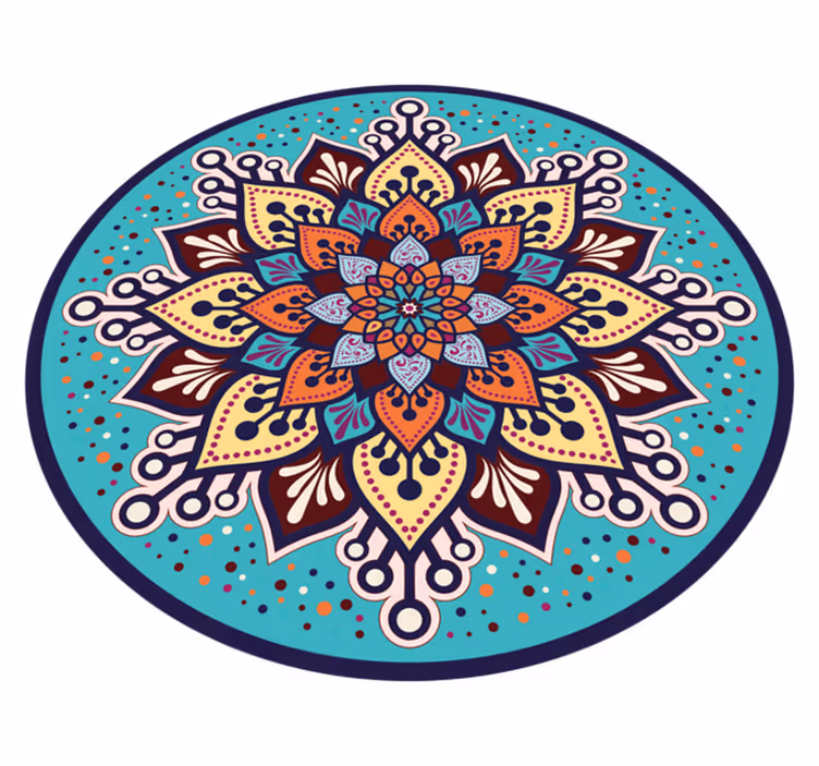 Vinyl Teppich Mandala arte colorido en círculo - TenStickers