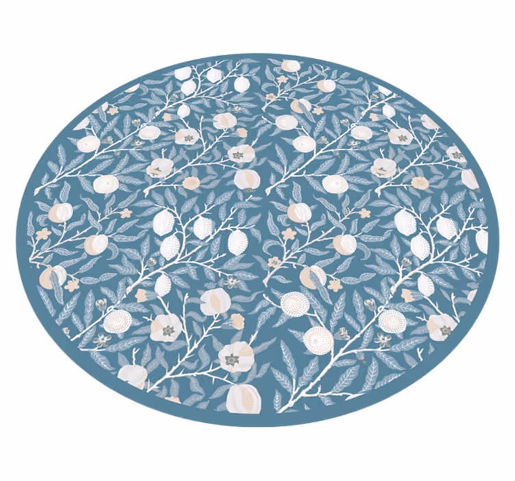 Vinyl Teppich rund runde Blumengestaltung - TenStickers