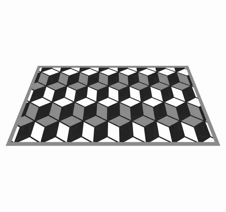 Vinyl teppich geometrisch würfelmuster - TenStickers