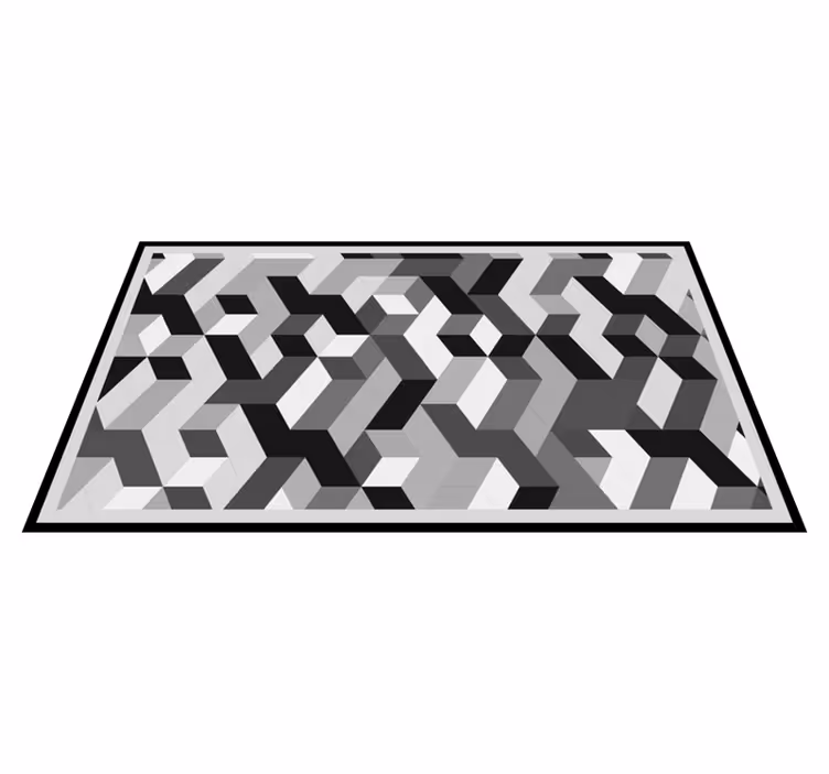 Vinyl Teppich geometrisch graues 3d-muster - TenStickers