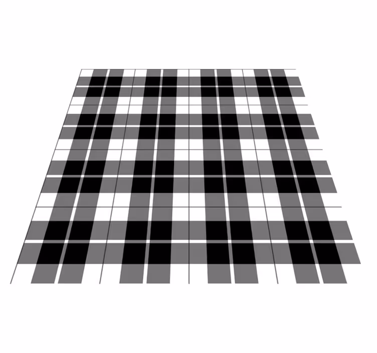 Vinyl teppich geometrisch schwarz-weiße karos - TenStickers