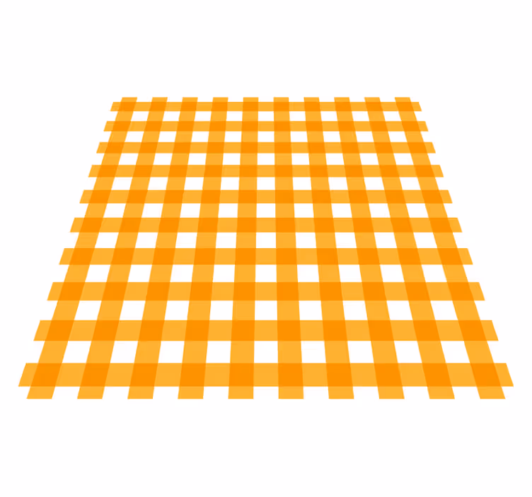 Vinyl Teppich Küche orange kariertes motiv - TenStickers