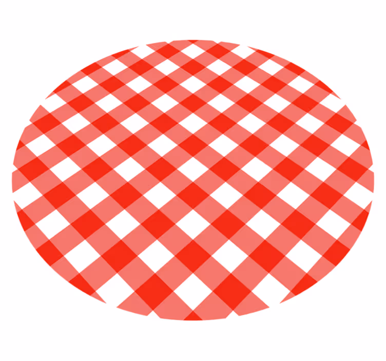 Vinyl Teppich rund rotes karomuster - TenStickers