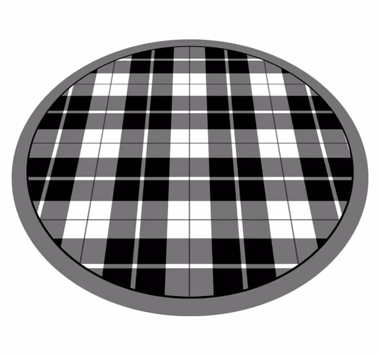 Vinyl Teppich rund kariertes gitter - TenStickers