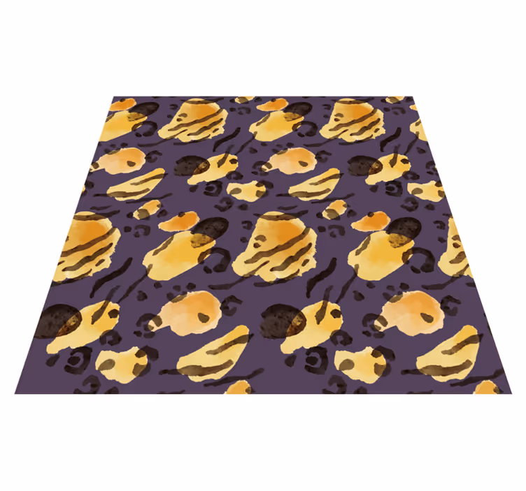 Vinyl Teppich Tiermuster aquarell tigerflecken - TenStickers