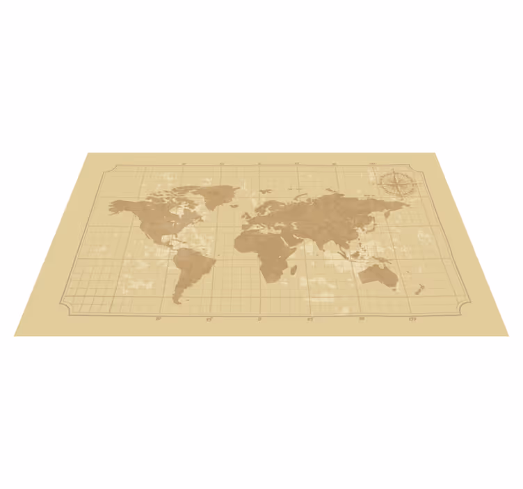 Vinyl Teppich Weltkarte vintage-grafikkarte - TenStickers