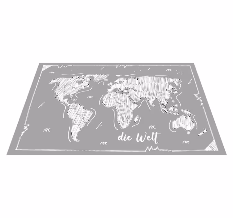 Vinyl Teppich Weltkarte weltkarte im Kontur - TenStickers