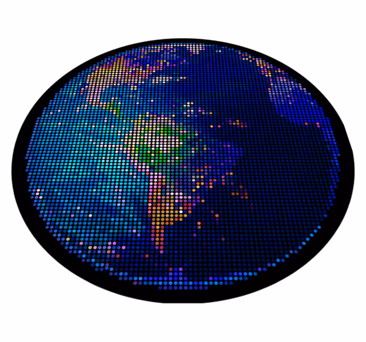 Vinyl Teppich Weltkarte disco-erdball - TenStickers