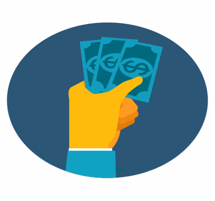 Vinylteppich kindlich hand mit geld - TenStickers
