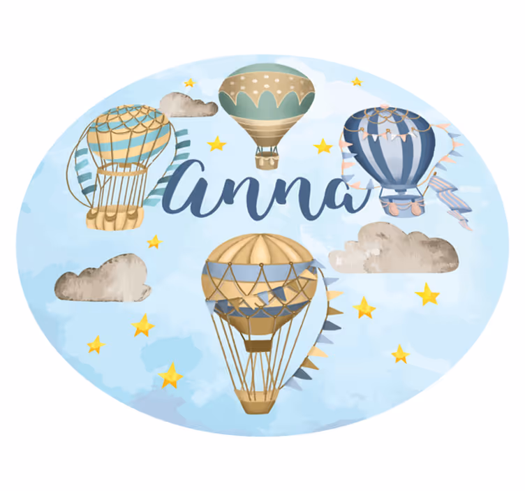 Vinyl Teppich mit Namen luftballon-fantasie - TenStickers