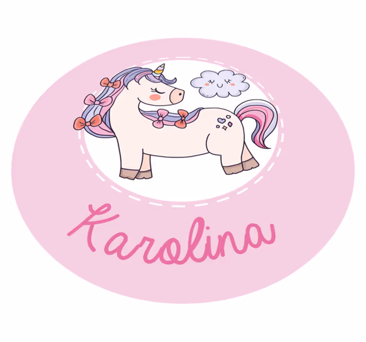 Vinyl teppich mit namen einhorn mit namen - TenStickers