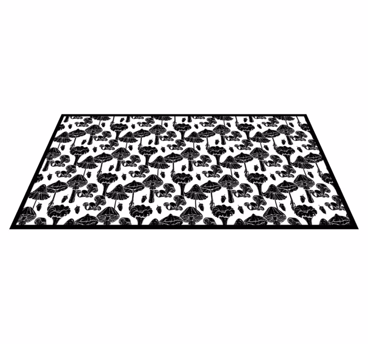 Vinyl teppich natur mit stilisiertem pilzmuster - TenStickers