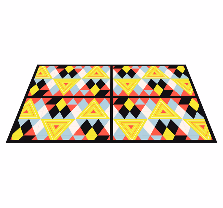 Vinyl Teppich geometrisch lebendige dreiecke - TenStickers