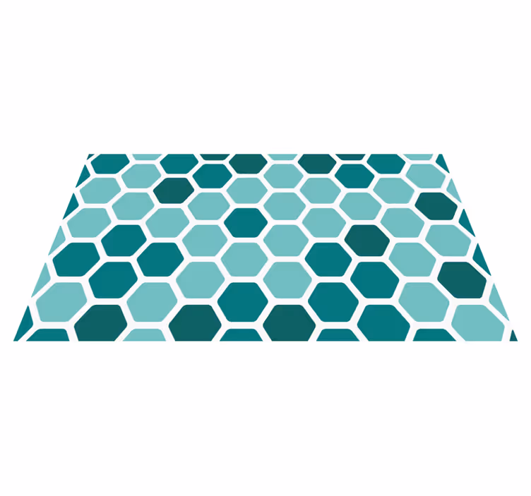 Vinyl teppich geometrisch grünes wabenmuster - TenStickers