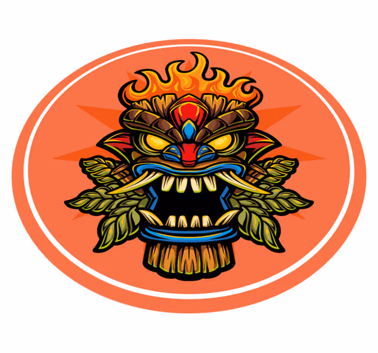Vinyl Teppich Jugendzimmer tiki-maske - TenStickers