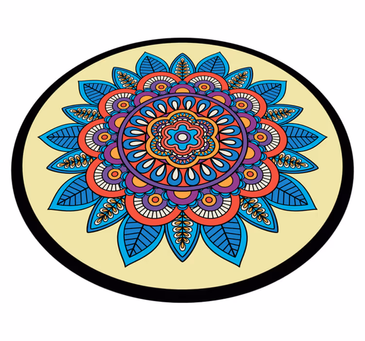 Vinyl Teppich Mandala buntes kreisförmiges motiv - TenStickers